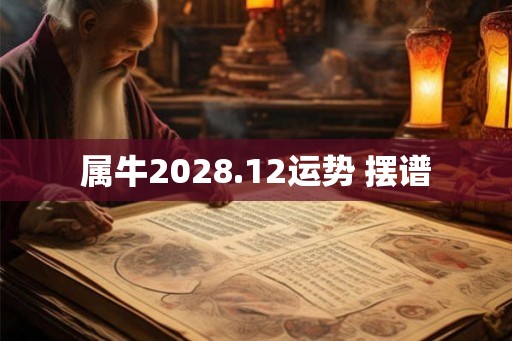 属牛2028.12运势 摆谱