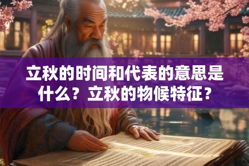 立秋的时间和代表的意思是什么？立秋的物候特征？