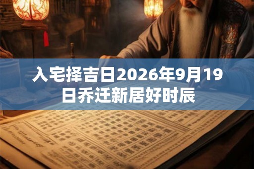 入宅择吉日2026年9月19日乔迁新居好时辰