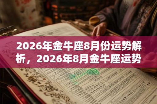 2026年金牛座8月份运势解析，2026年8月金牛座运势好吗？