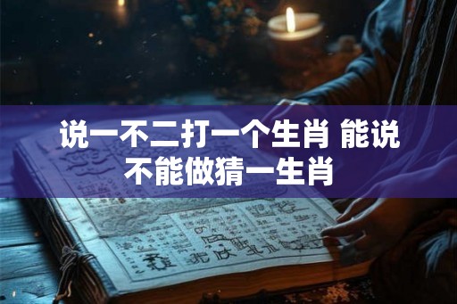 说一不二打一个生肖 能说不能做猜一生肖