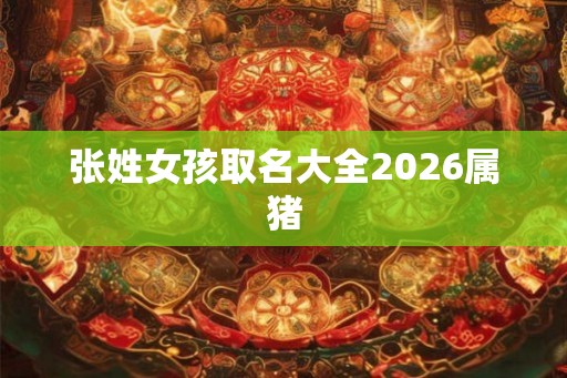 张姓女孩取名大全2026属猪