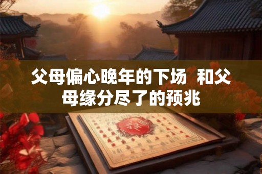 父母偏心晚年的下场  和父母缘分尽了的预兆
