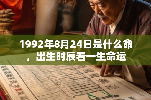 1992年8月24日是什么命，出生时辰看一生命运