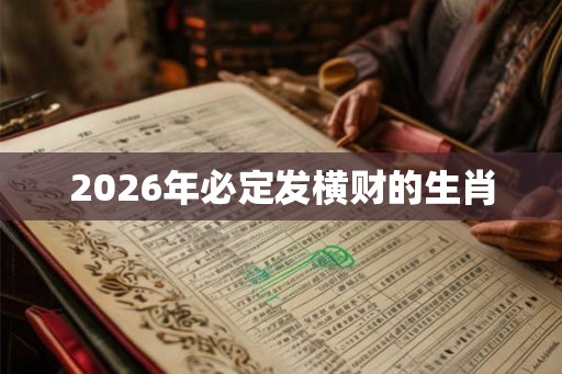 2026年必定发横财的生肖