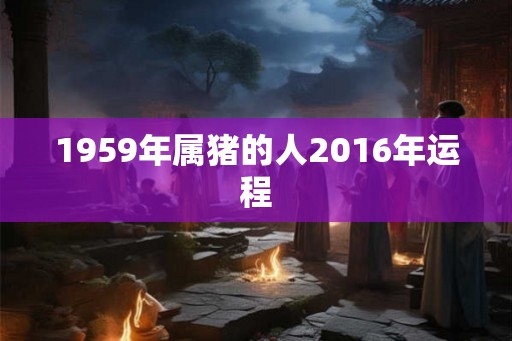 1959年属猪的人2016年运程
