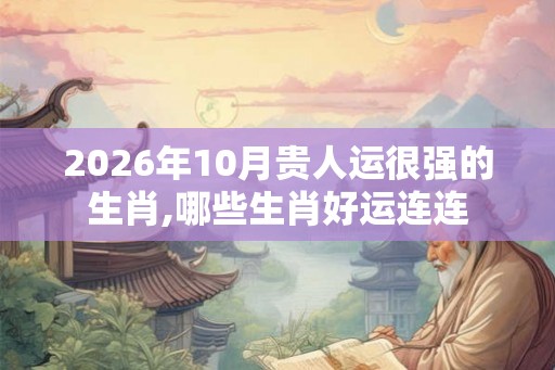 2026年10月贵人运很强的生肖,哪些生肖好运连连