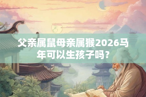 父亲属鼠母亲属猴2026马年可以生孩子吗？