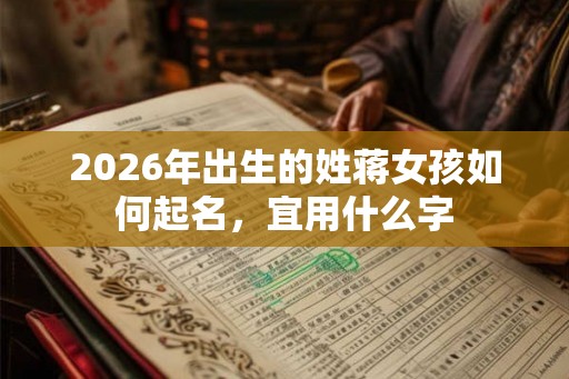 2026年出生的姓蒋女孩如何起名，宜用什么字