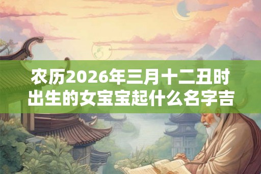 农历2026年三月十二丑时出生的女宝宝起什么名字吉祥,五行属什么 农历2026年三月十二丑时出生的女宝宝起什么名字吉祥,五行属什么