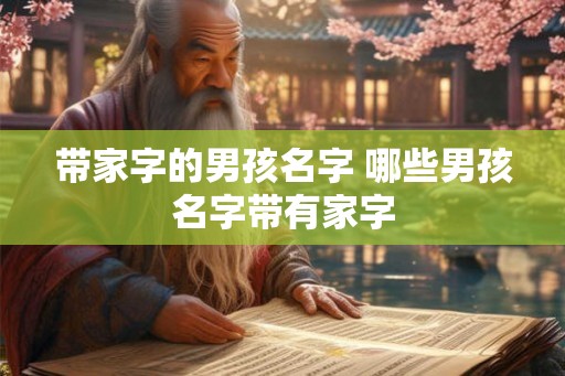 带家字的男孩名字 哪些男孩名字带有家字 带家字的男孩名字 哪些男孩名字带有家字