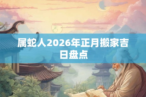属蛇人2026年正月搬家吉日盘点