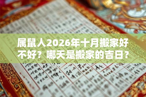 属鼠人2026年十月搬家好不好?哪天是搬家的吉日? 属鼠人2026年十月搬家好不好?哪天是搬家的吉日?