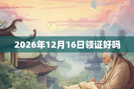 2026年12月16日领证好吗