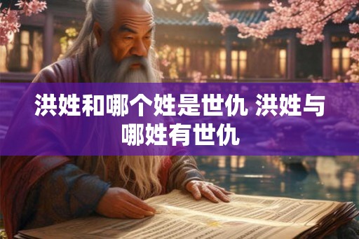 洪姓和哪个姓是世仇 洪姓与哪姓有世仇