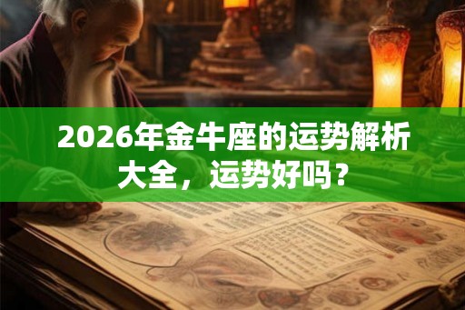2026年金牛座的运势解析大全，运势好吗？