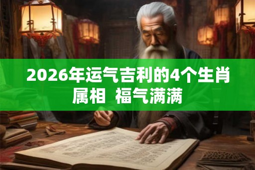 2026年运气吉利的4个生肖属相 福气满满 2026年运气吉利的4个生肖属相 福气满满