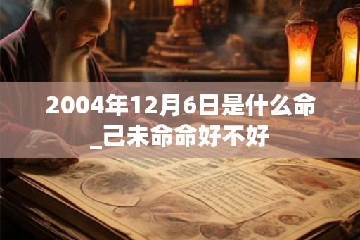 2004年12月6日是什么命_己未命命好不好