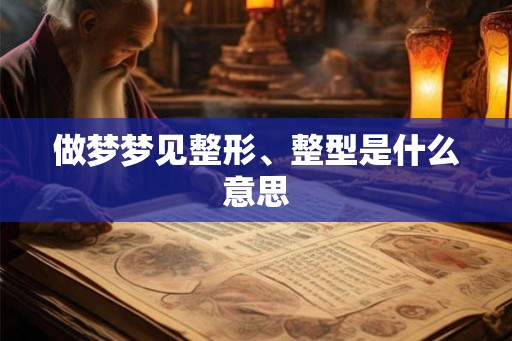 做梦梦见整形、整型是什么意思