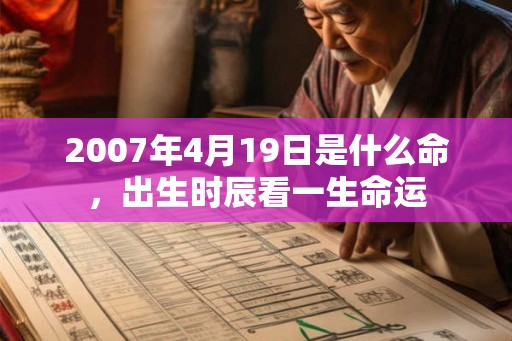 2007年4月19日是什么命，出生时辰看一生命运