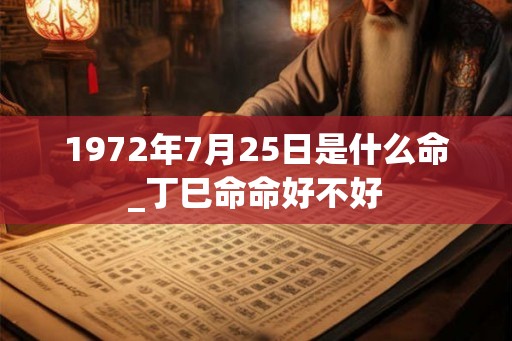 1972年7月25日是什么命_丁巳命命好不好
