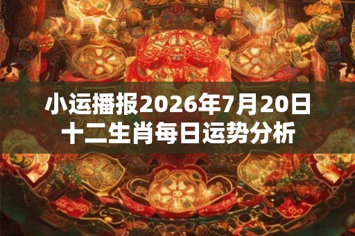 小运播报2026年7月20日十二生肖每日运势分析