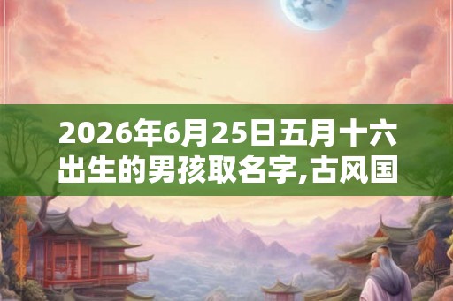 2026年6月25日五月十六出生的男孩取名字,古风国学