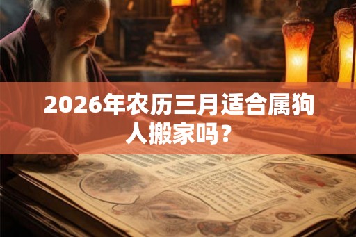 2026年农历三月适合属狗人搬家吗? 2026年农历三月适合属狗人搬家吗?