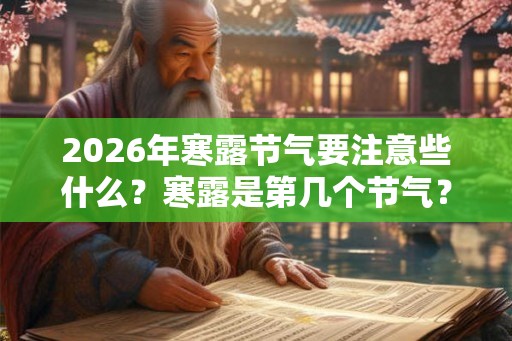 2026年寒露节气要注意些什么？寒露是第几个节气？