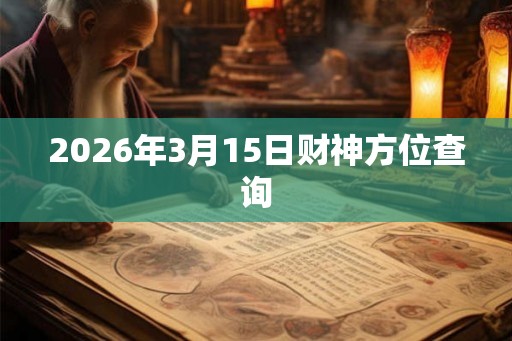 2026年3月15日财神方位查询