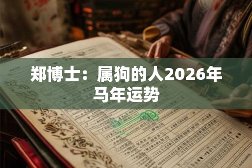 郑博士：属狗的人2026年马年运势