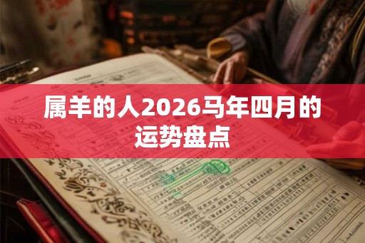 属羊的人2026马年四月的运势盘点