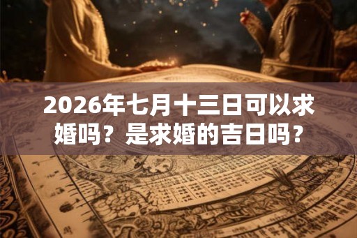 2026年七月十三日可以求婚吗？是求婚的吉日吗？