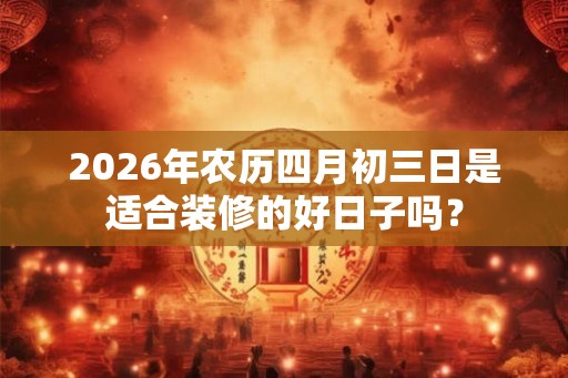 2026年农历四月初三日是适合装修的好日子吗？