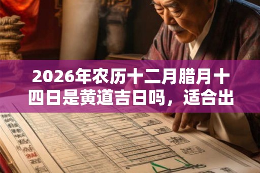 2026年农历十二月腊月十四日是黄道吉日吗，适合出行吗？
