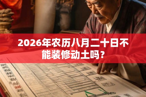 2026年农历八月二十日不能装修动土吗？