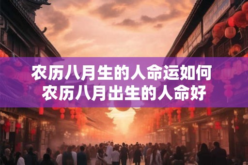 农历八月生的人命运如何 农历八月出生的人命好