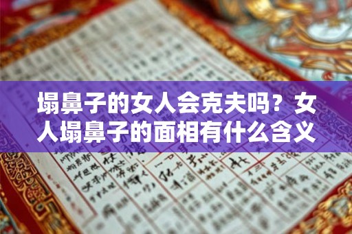 塌鼻子的女人会克夫吗?女人塌鼻子的面相有什么含义? 塌鼻子的女人会克夫吗?女人塌鼻子的面相有什么含义?
