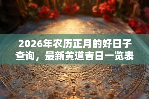 2026年农历正月的好日子查询，最新黄道吉日一览表