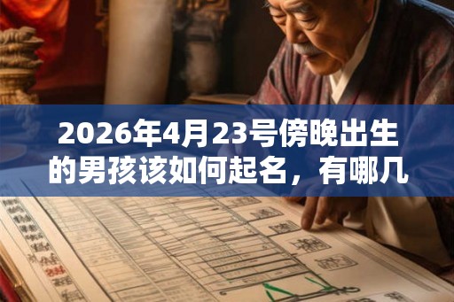 2026年4月23号傍晚出生的男孩该如何起名，有哪几种方法？