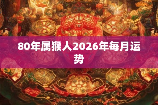 80年属猴人2026年每月运势