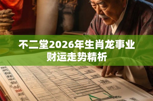 不二堂2026年生肖龙事业财运走势精析