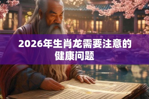 2026年生肖龙需要注意的健康问题