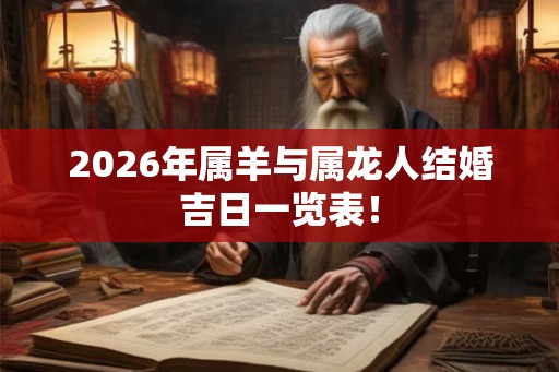 2026年属羊与属龙人结婚吉日一览表！