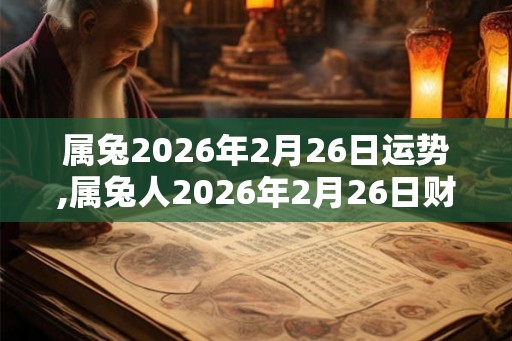 属兔2026年2月26日运势,属兔人2026年2月26日财运,生肖兔2026年2月26日运势