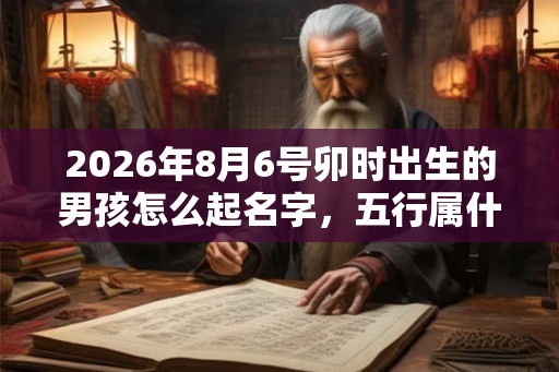 2026年8月6号卯时出生的男孩怎么起名字，五行属什么