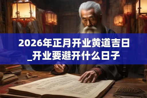 2026年正月开业黄道吉日_开业要避开什么日子