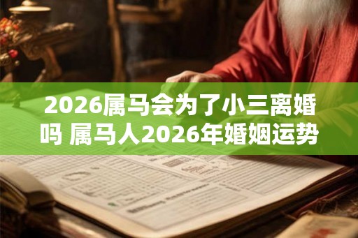 2026属马会为了小三离婚吗 属马人2026年婚姻运势