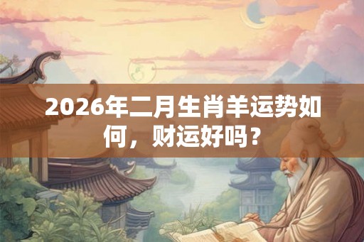 2026年二月生肖羊运势如何，财运好吗？