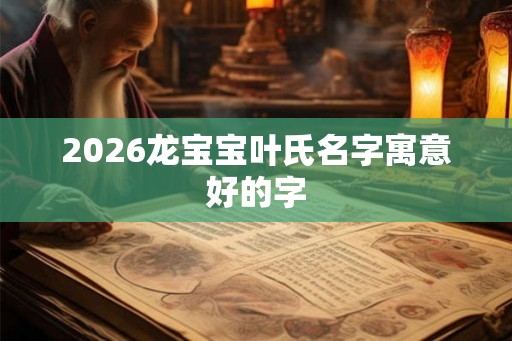 2026龙宝宝叶氏名字寓意好的字